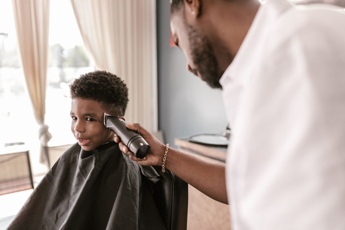 Classic boy's haircut hairstyle shown on a boy under 12.