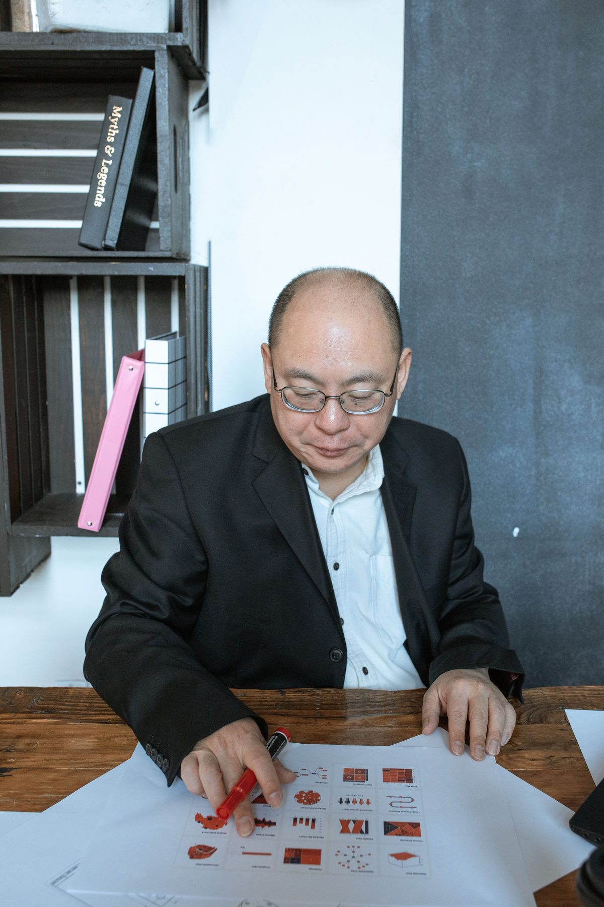 Office working suit hairstyle shown on a professional man.