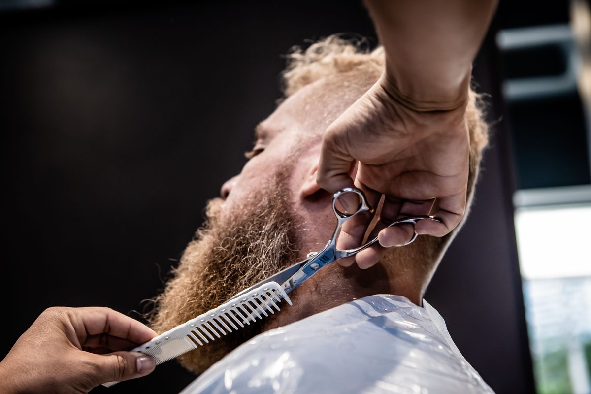 Detail Beard Sculpt hairstyle shown on a professional man.