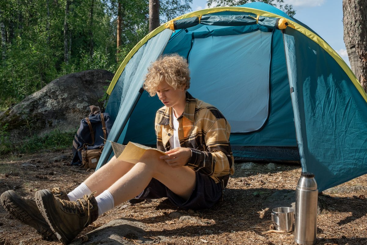 Camping teen reader hairstyle shown on a teenager.