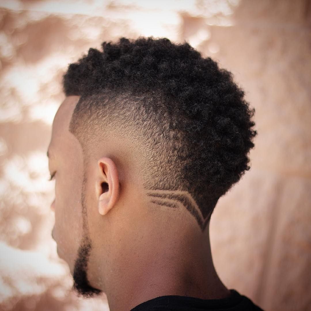 Burst fade hair design reference