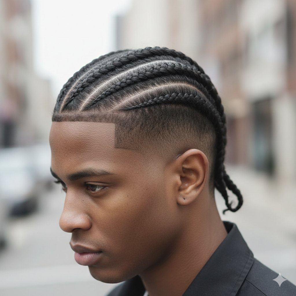 Essential Burst Fade haircut reference showing the low-profile arc