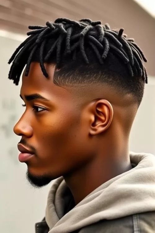 Essential Burst Fade haircut reference showing the low-profile arc