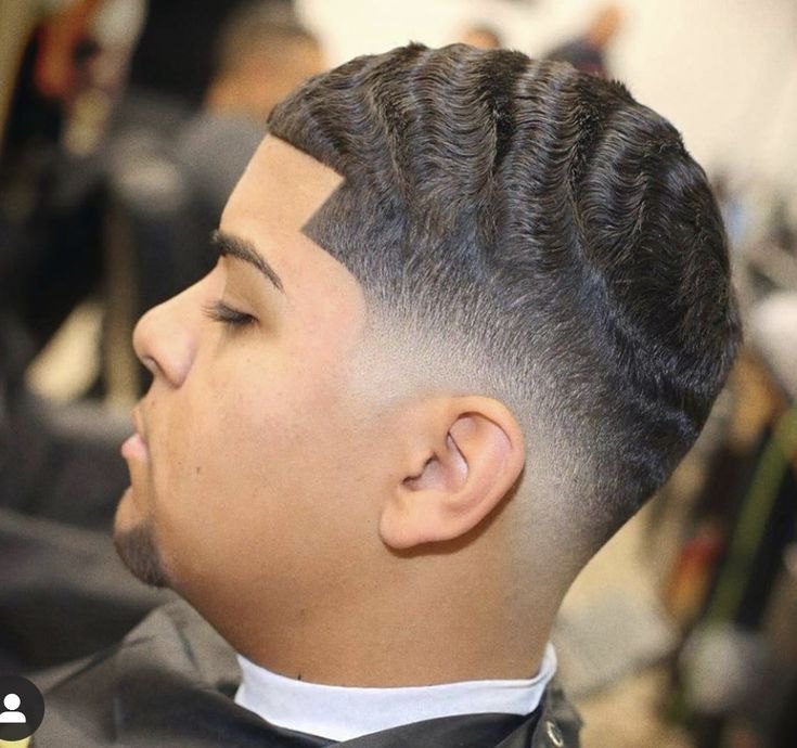 Essential Burst Fade haircut reference showing the high-contrast version