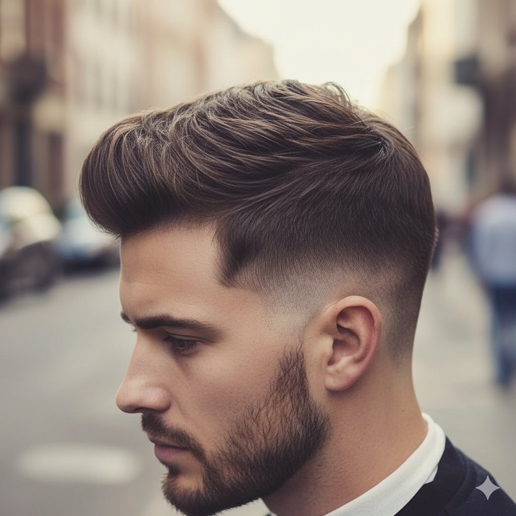 Low Burst Fade haircut reference showing the clean mid burst