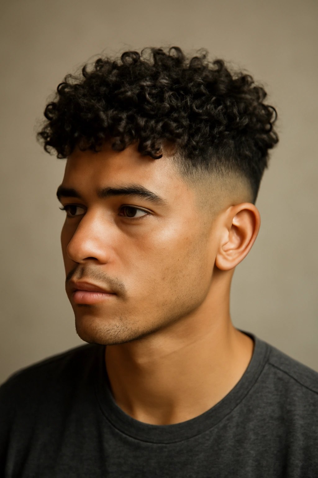 Mid Burst Fade haircut reference showing the low-profile arc