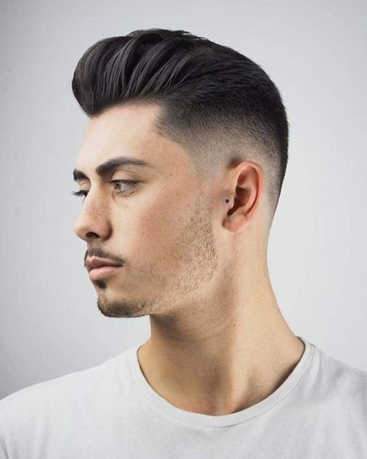 Low Burst Fade haircut reference showing the high-contrast version