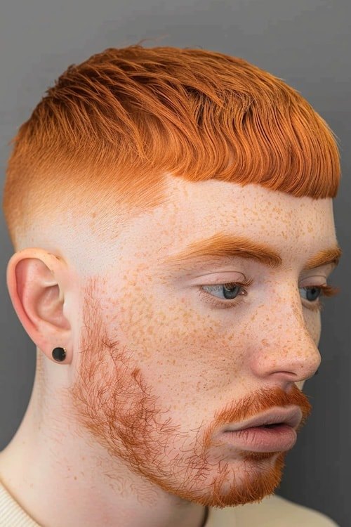 Mid Burst Fade haircut reference showing the high-contrast version