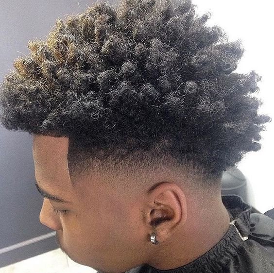 Mid Burst Fade haircut reference showing the high-contrast version