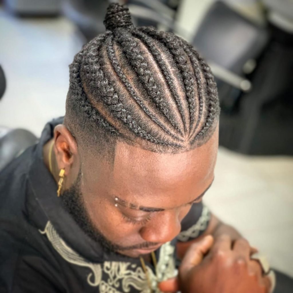 High Burst Fade haircut reference showing the high-contrast version