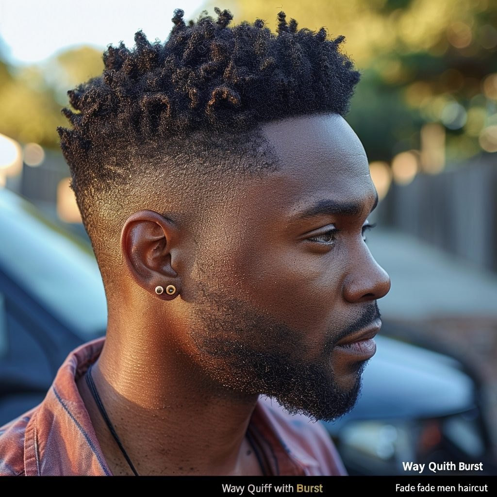Mid Burst Fade haircut reference showing compact crop