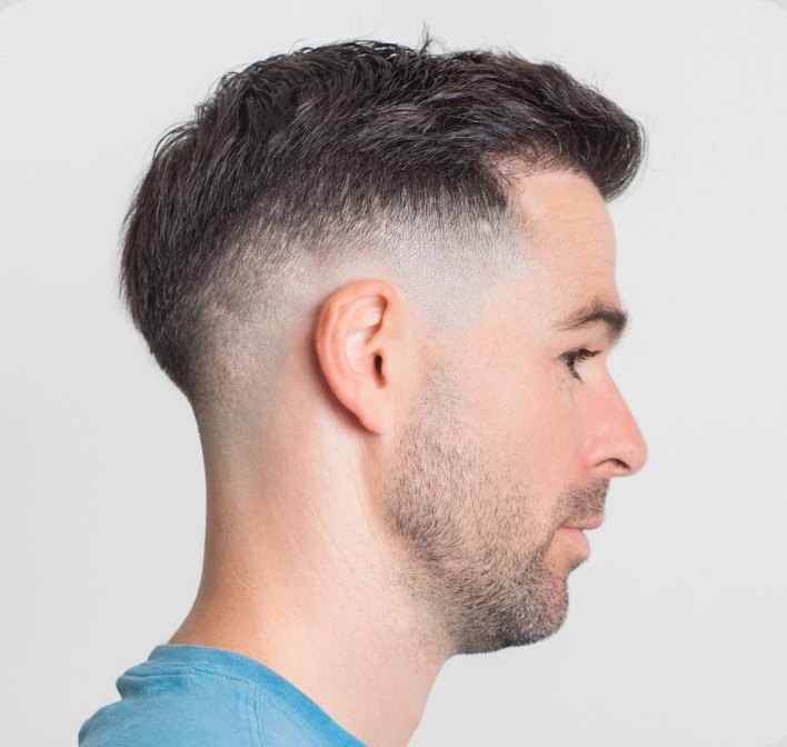 Burst Fade for Fine Hair haircut reference showing loose natural movement
