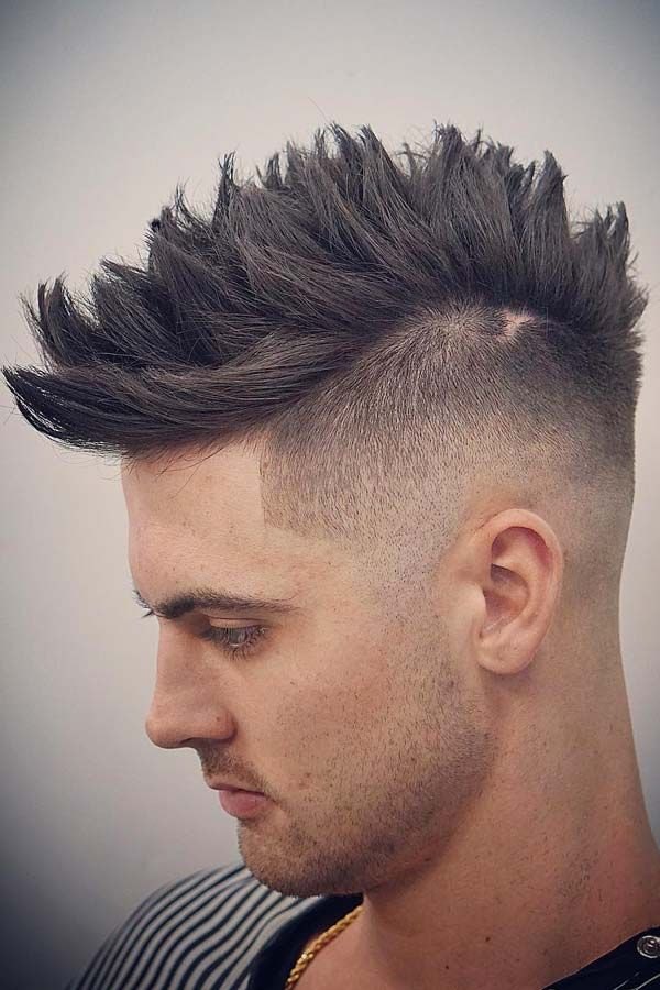 Burst Fade with Beard haircut reference showing textured forward top