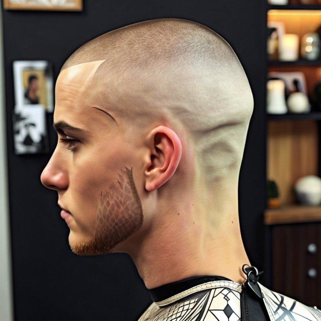 Burst fade buzz cut side profile reference
