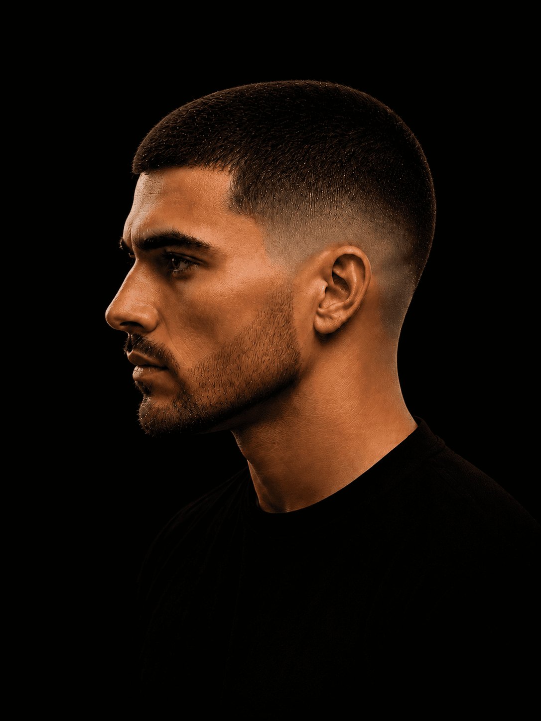 Burst Fade for Square Faces haircut reference showing the clean mid burst